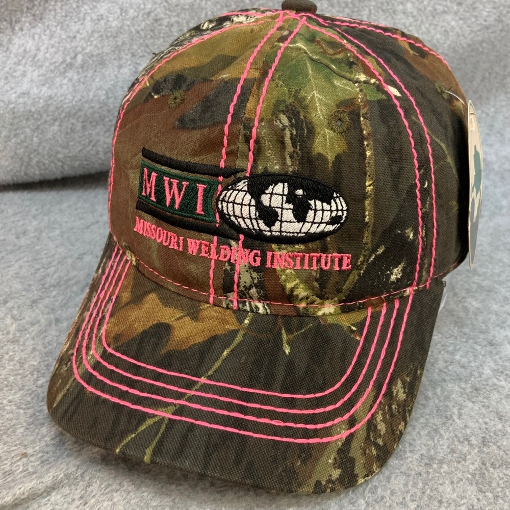 Missouri Welding Institute Mens Camo Mossy Oak Hat Pink Stitching OSFM